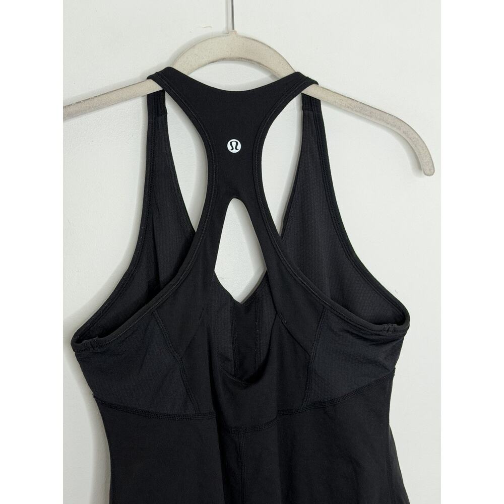 Lululemon Women’s Black Size 10 Built In Bra Racer Back Gym Active Tank Top - Picture 4 of 6